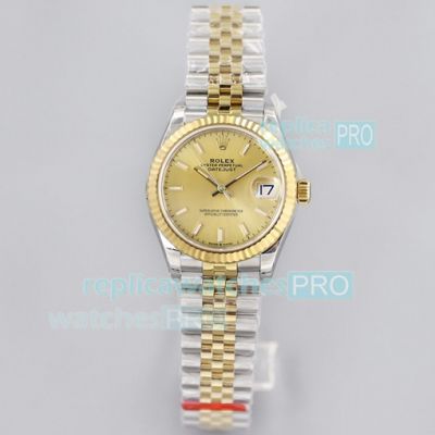 EW Factory Swiss Replica Rolex Datejust 31MM Jubilee Watch Two Tone Yellow Gold